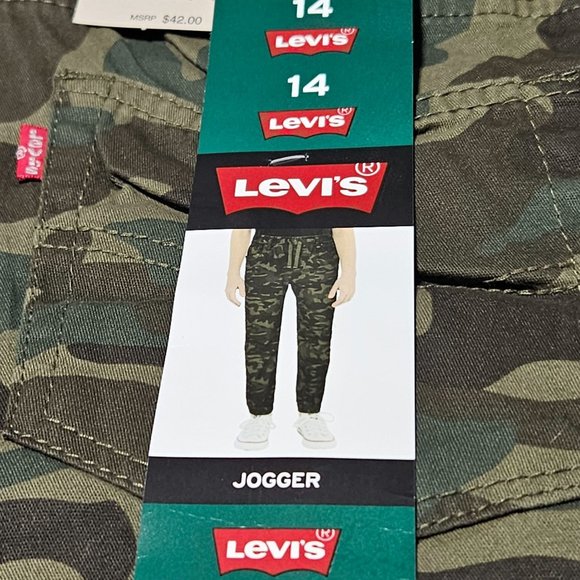 Levis Youth Camo Jogger Jeans Boys Size 14 Drawstring Cuffed Ankle Pants - Picture 5 of 5
